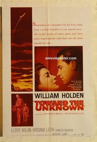 1924 TOWARD THE UNKNOWN one-sheet movie poster '56 William Holden, Leith