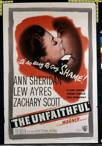 1932 UNFAITHFUL one-sheet movie poster '47 Ann Sheridan, Lew Ayres