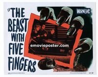 2034 BEAST WITH FIVE FINGERS #2 lobby card '47 Lorre & casket!