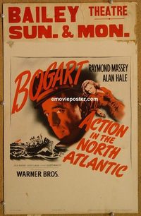 3102 ACTION IN THE NORTH ATLANTIC window card '43 Humphrey Bogart