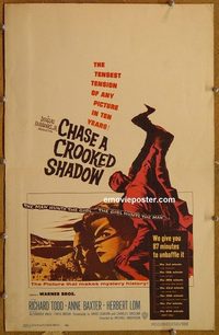3109 CHASE A CROOKED SHADOW window card '58 Herbert Lom