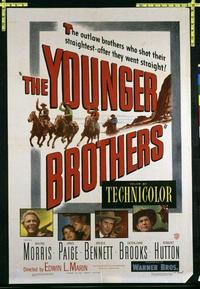 1951 YOUNGER BROTHERS one-sheet movie poster '49 Wayne Morris, Paige