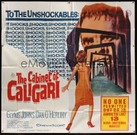 1075FF CABINET OF CALIGARI 6sh '62 written by Robert Bloch, it shocks the unshockables!