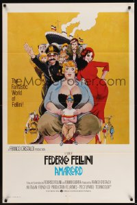 040FF AMARCORD Int'l 1sheet '74 Fellini classic comedy!