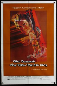 663FF ANY WHICH WAY YOU CAN int'l one-sheet poster '80 cool artwork of Clint Eastwood by Bob Peak!