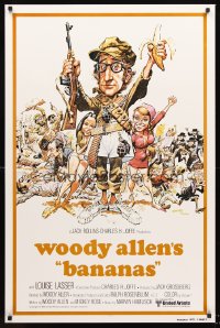 1206UF BANANAS int'l 1sh R80 great artwork of Woody Allen by E.C. Comics artist Jack Davis!