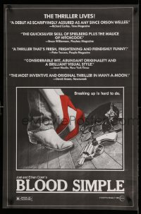 2050UF BLOOD SIMPLE 24x37 1sh '85 directed by Joel & Ethan Coen, cool film noir gun artwork!