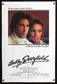 0675FF BOBBY DEERFIELD int'l 1sh '77 close up of F1 race car driver Al Pacino & pretty Marthe Keller