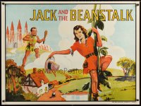 1646UF JACK & THE BEANSTALK stage play British quad '30s stone litho art of female Jack & giant!