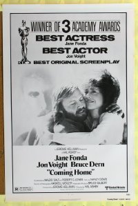 #294 COMING HOME 1sh '78 Fonda, Voight, Dern 