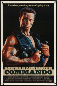 1389TF COMMANDO int'l 1sh '85 Arnold Schwarzenegger is going to make someone pay!