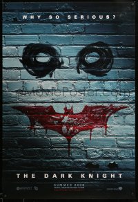 2091UF DARK KNIGHT teaser 1sh '08 why so serious? cool graffiti image of the Joker's face!