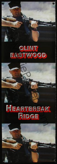 1116UF HEARTBREAK RIDGE door panel '86 Clint Eastwood all decked out in camoflauge with gun!