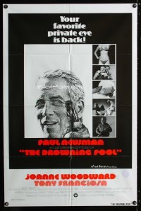 0692FF DROWNING POOL int'l 1sh '75 Paul Newman as Lew Harper, cool different pointing gun image!