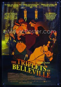 0819UF TRIPLETS OF BELLEVILLE Canadian 1sh '03 Les Triplettes de Bellville, great cartoon art!
