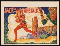 1347 JACK & THE BEANSTALK red style stage play English herald '30s art of female Jack by Rusby!