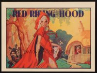 1348 RED RIDING HOOD blue title stage play English herald '30s sexy Red with wolf trailing behind!