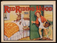 1349 RED RIDING HOOD red title stage play English herald '30s art of Red & wolf in bed by Rusby!