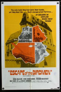 695FF ESCAPE OF THE BIRDMEN 1sheet '71 prisoners escape from Nazi prison by building a plane inside!