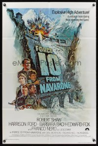 0930FF FORCE 10 FROM NAVARONE int'l 1sh '78 Robert Shaw, Harrison Ford, cool art by Bryan Bysouth!