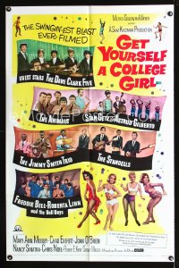 0703FF GET YOURSELF A COLLEGE GIRL 1sh '64 hip-est happiest rock & roll show, Dave Clark 5 & more!