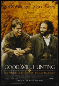 0171UF GOOD WILL HUNTING 1sh '97 great image of smiling Matt Damon & Robin Williams!