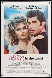 0175UF GREASE 1sh '78 close up of John Travolta & Olivia Newton-John in a most classic musical!