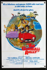 0706FF GUMBALL RALLY int'l 1sh '76 Michael Sarrazin, cool art of car racing around the world!