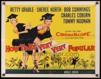 1096FF HOW TO BE VERY, VERY POPULAR 1/2sh '55 art of sexy students Betty Grable & Sheree North!