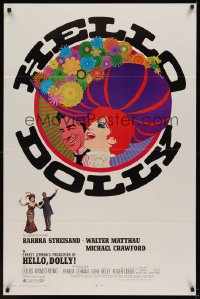 0948TF HELLO DOLLY 1sh '70 art of Barbra Streisand & Walter Matthau by Richard Amsel!