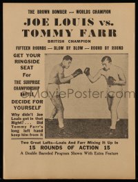 2458 JOE LOUIS VS TOMMY FARR herald '37 The Brown Bomber boxing vs the British champion!