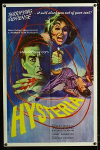 0719FF HYSTERIA  1sh '65 Robert Webber, Hammer horror, it will shock you out of your seat!