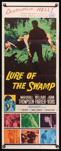 1107FF LURE OF THE SWAMP insert '57 two men & a super sexy woman find their destination is Hell!