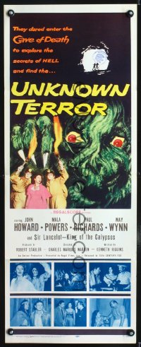 0653FF UNKNOWN TERROR insert '57 they dared enter the Cave of Death and explore the secrets of HELL! 