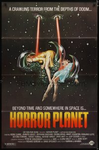 1423TF INSEMINOID 1sh R83 Horror Planet, really wild sci-fi image of sexy girls in monster hand!