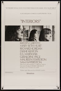 0969UF INTERIORS style B 1sh '78 Woody Allen, image of Diane Keaton, Mary Beth Hurt,Kristin Griffith