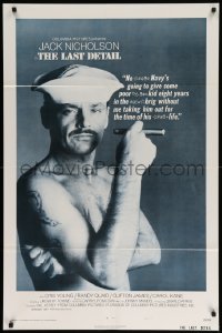 2226FF LAST DETAIL style A 1sh '73 Hal Ashby, c/u of foul-mouthed Navy sailor Jack Nicholson w/cigar
