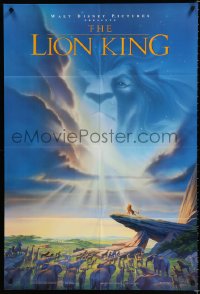 1300FF LION KING DS 1sh '94 classic Disney cartoon set in Africa, cool image of Mufasa in sky!