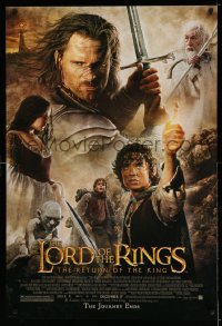 2242UF LORD OF THE RINGS: THE RETURN OF THE KING advance 1sh '03 Peter Jackson, cast montage art!