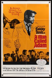 0994FF MAN CALLED ADAM 1sh '66 great images of Sammy Davis Jr. + Louis Armstrong playing trumpet!