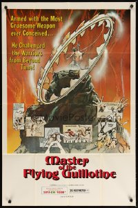 1305FF MASTER OF THE FLYING GUILLOTINE 1sh '77 the most gruesome weapon ever conceived, cool art!