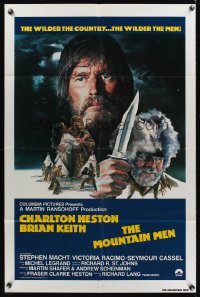 1001FF MOUNTAIN MEN int'l 1sh '80 Charlton Heston & Brian Keith, completely different image!