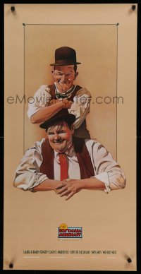 2447UF NOSTALGIA MERCHANT 20x40 video poster '85 Nelson art of Stan Laurel & Oliver Hardy!