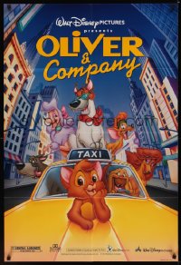 1012FF OLIVER & COMPANY DS 1sh R96 great art of Walt Disney cats & dogs in New York City!