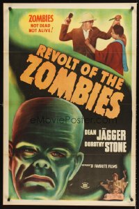 1226TF REVOLT OF THE ZOMBIES 1sh R47 cool artwork, they're not dead and they're not alive!
