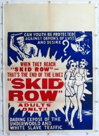549UF SKID ROW linen 1sh '50 can youth be protected against demons of lust & desire, great taglines!