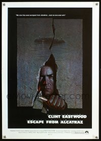 1123UF ESCAPE FROM ALCATRAZ 17x24 special poster '79 art of Clint Eastwood busting out by Lettick!