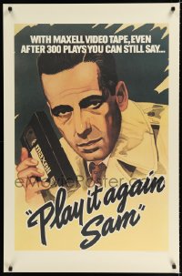 1679UF MAXELL: PLAY IT AGAIN SAM 26x40 advertising poster '83 cool artwork of Humphrey Bogart w/VHS 