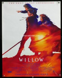 852FF WILLOW special 17x22 advance '88 Val Kilmer, George Lucas, Ron Howard, great fantasy art!