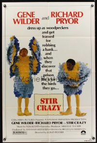 1038FF STIR CRAZY 1sh '80 Gene Wilder & Richard Pryor in chicken suits, directed by Sidney Poitier!